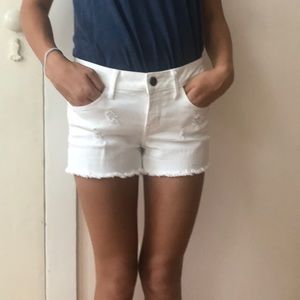 White denim shorts